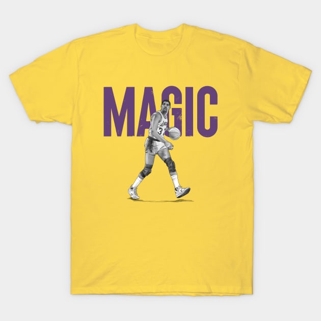 Magic Johnson Purple 86 T-Shirt by Dibenedetto